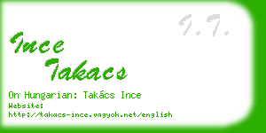 ince takacs business card