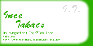 ince takacs business card